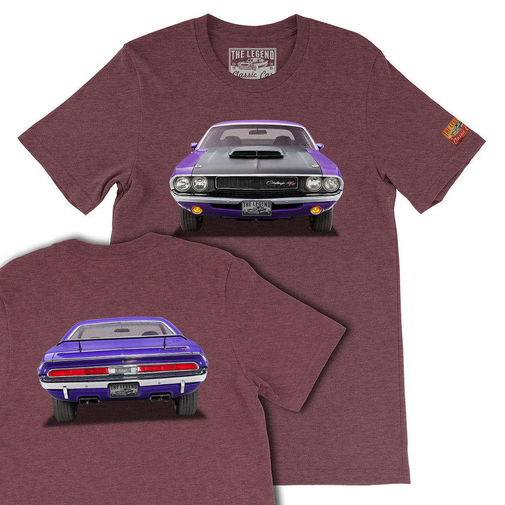 1970 Dodge Challenger Front & Back Print T-Shirts