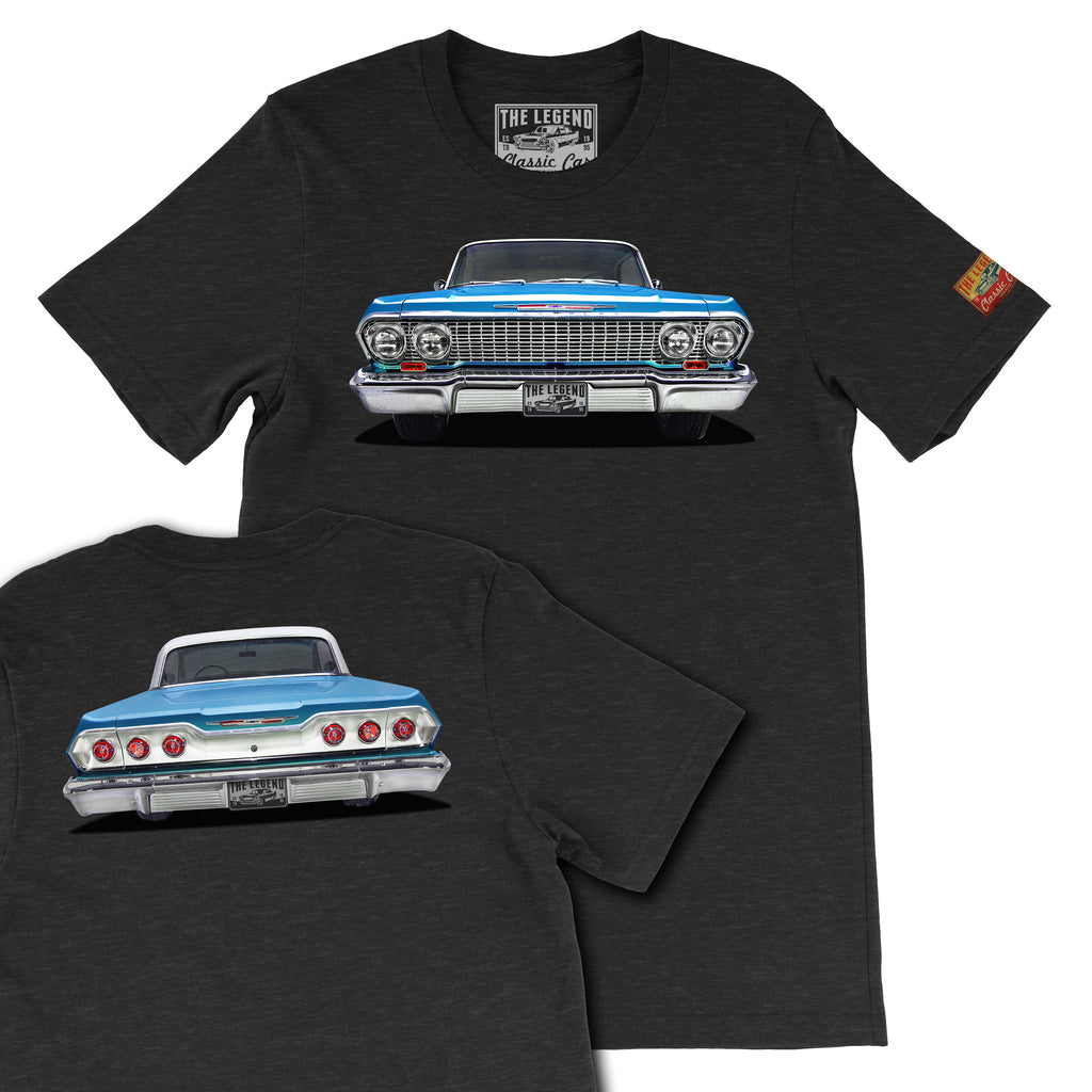 1963 Chevrolet Impala Front & Back Print T-Shirt | Classic Lowrider Tee