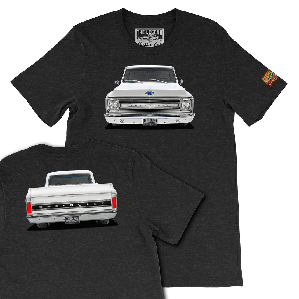 1969 Chevrolet C10 Pickup Truck Front & Back Print T-shirts