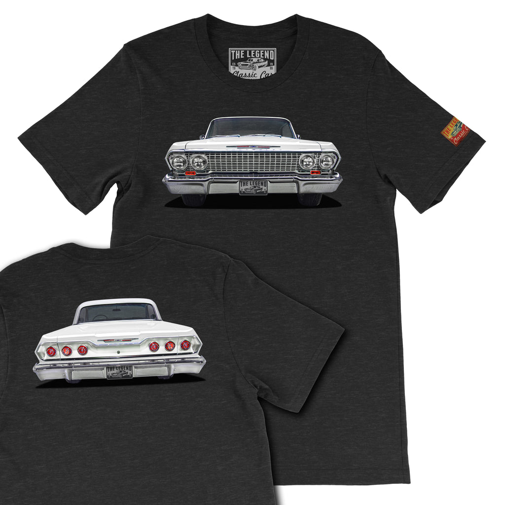 1963 Chevrolet Impala Front & Back Print T-Shirt | Classic Lowrider Tee