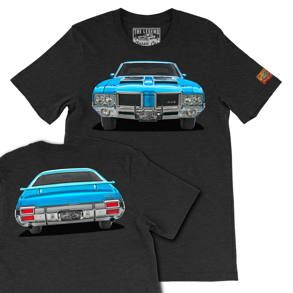 1971 Oldsmobile 442 W Front & Back T-shirts
