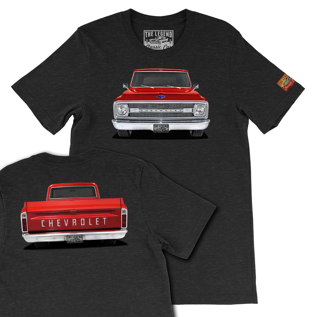 1969 Chevrolet C10 Pickup Truck Front & Back Print T-shirts