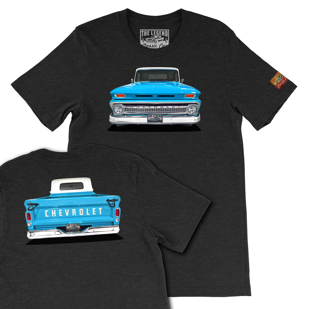 1966 Chevrolet C10 Pickup Truck T-Shirt | Classic Chevy Front & Back