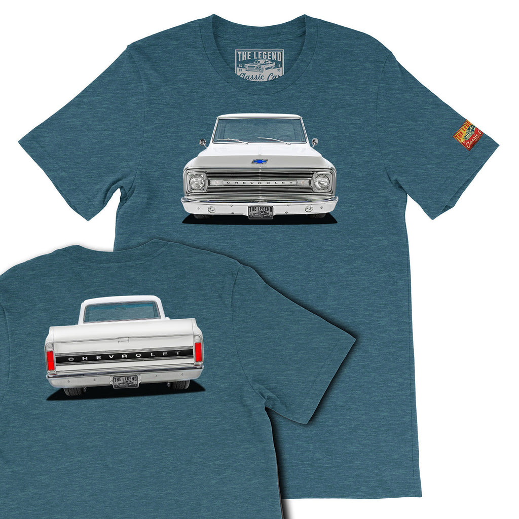 1969 Chevrolet C10 Pickup Truck Front & Back Print T-shirts