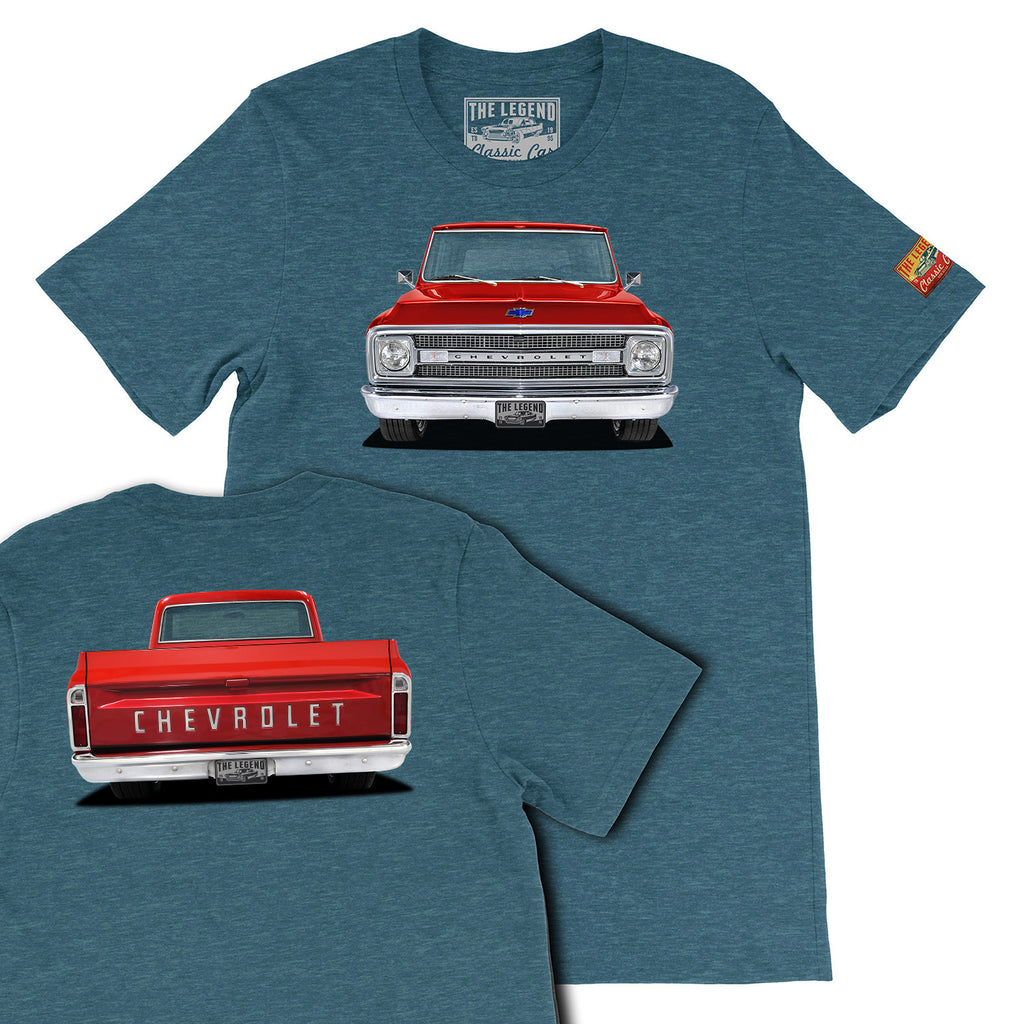 1969 Chevrolet C10 Pickup Truck Front & Back Print T-shirts