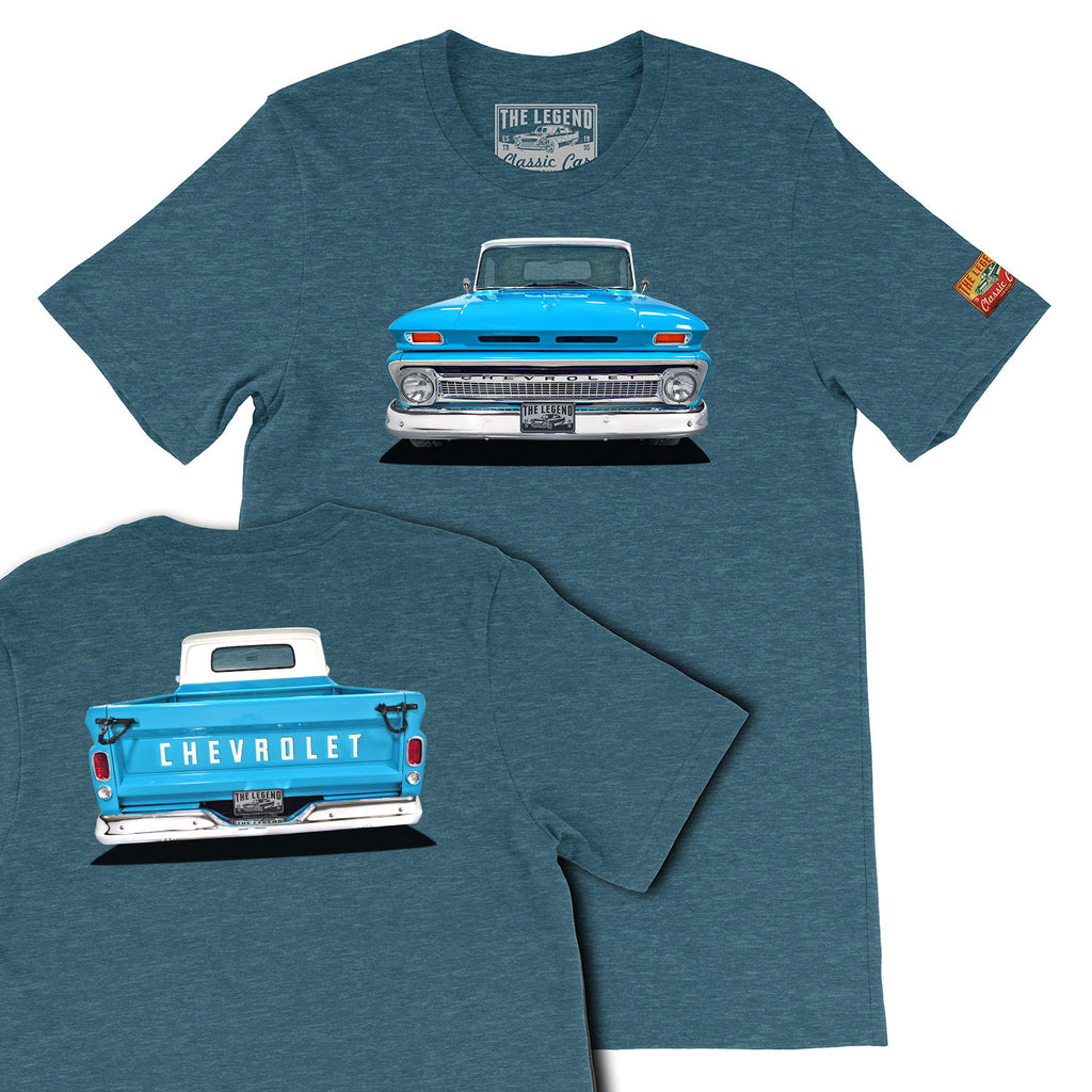 1966 Chevrolet C10 Pickup Truck T-Shirt | Classic Chevy Front & Back