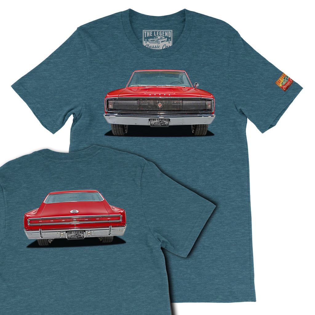 1966 Dodge Charger Front & Back Print T-Shirts