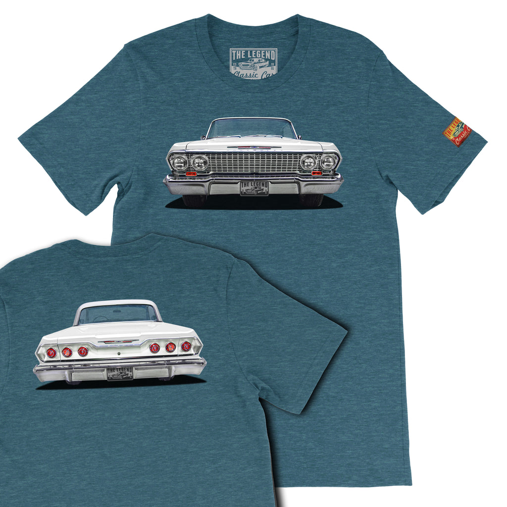 1963 Chevrolet Impala Front & Back Print T-Shirt | Classic Lowrider Tee