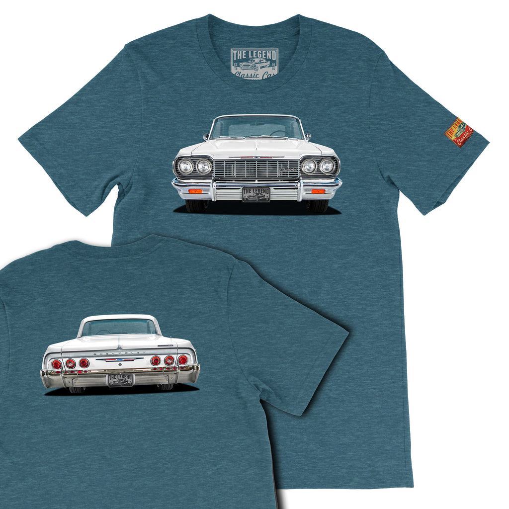 1964 Chevy Impala Front & Back Print T-Shirt | Classic Lowrider Tee
