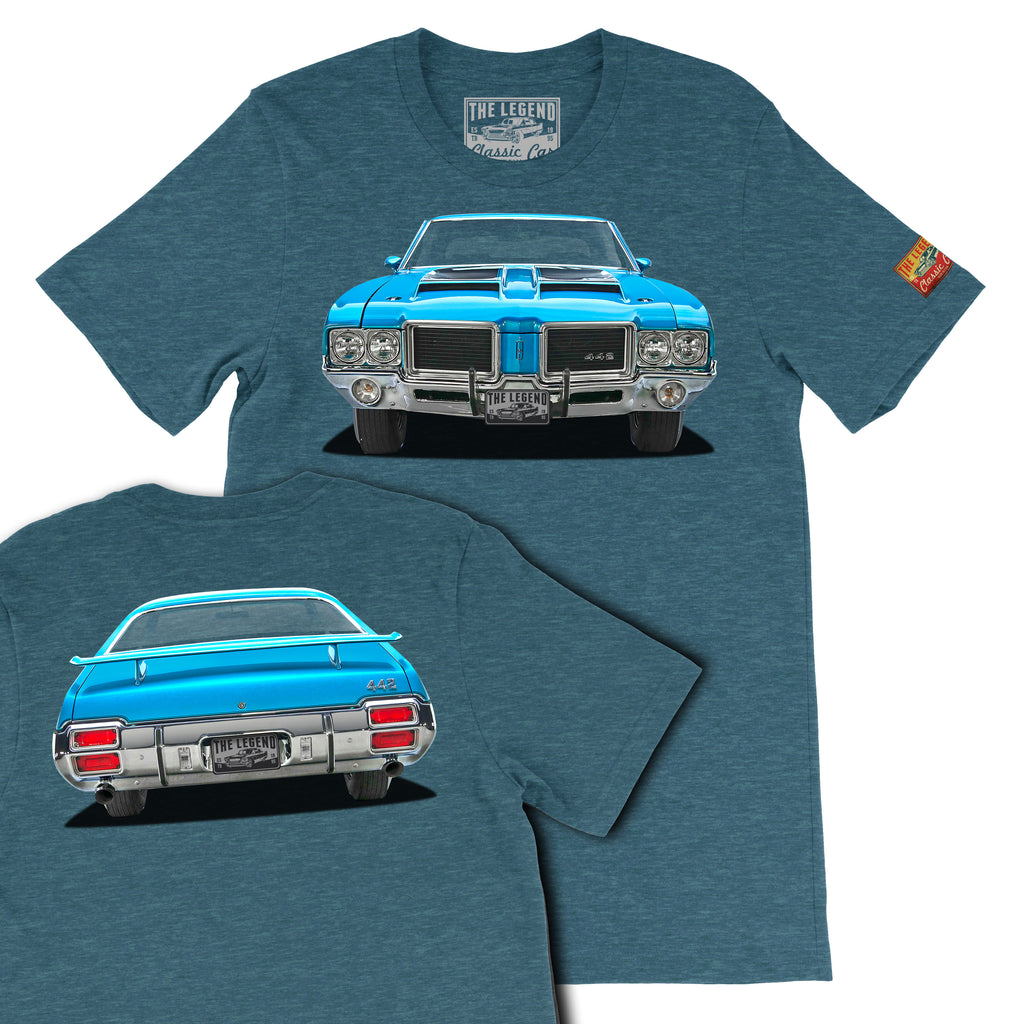 1971 Oldsmobile 442 W Front & Back T-shirts