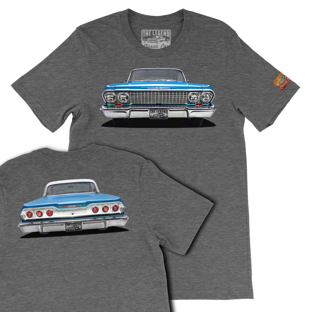 1963 Chevrolet Impala Front & Back Print T-Shirt | Classic Lowrider Tee