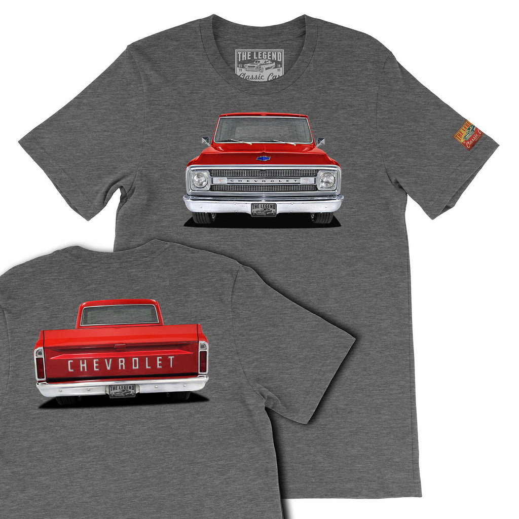 1969 Chevrolet C10 Pickup Truck Front & Back Print T-shirts