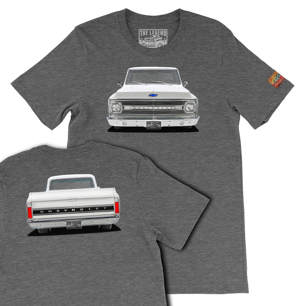 1969 Chevrolet C10 Pickup Truck Front & Back Print T-shirts