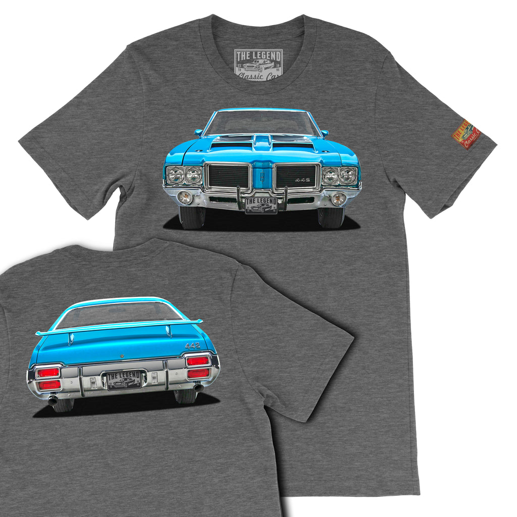 1971 Oldsmobile 442 W Front & Back T-shirts