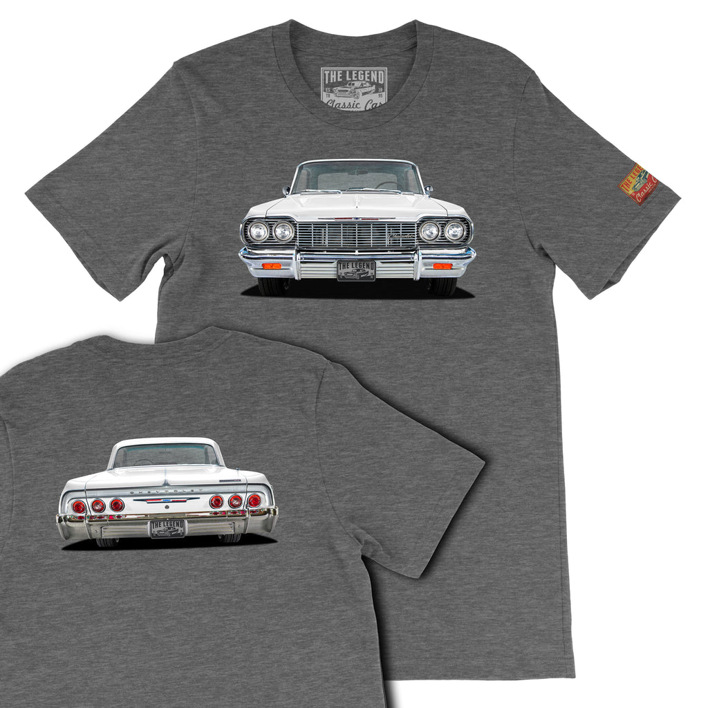 1964 Chevy Impala Front & Back Print T-Shirt | Classic Lowrider Tee