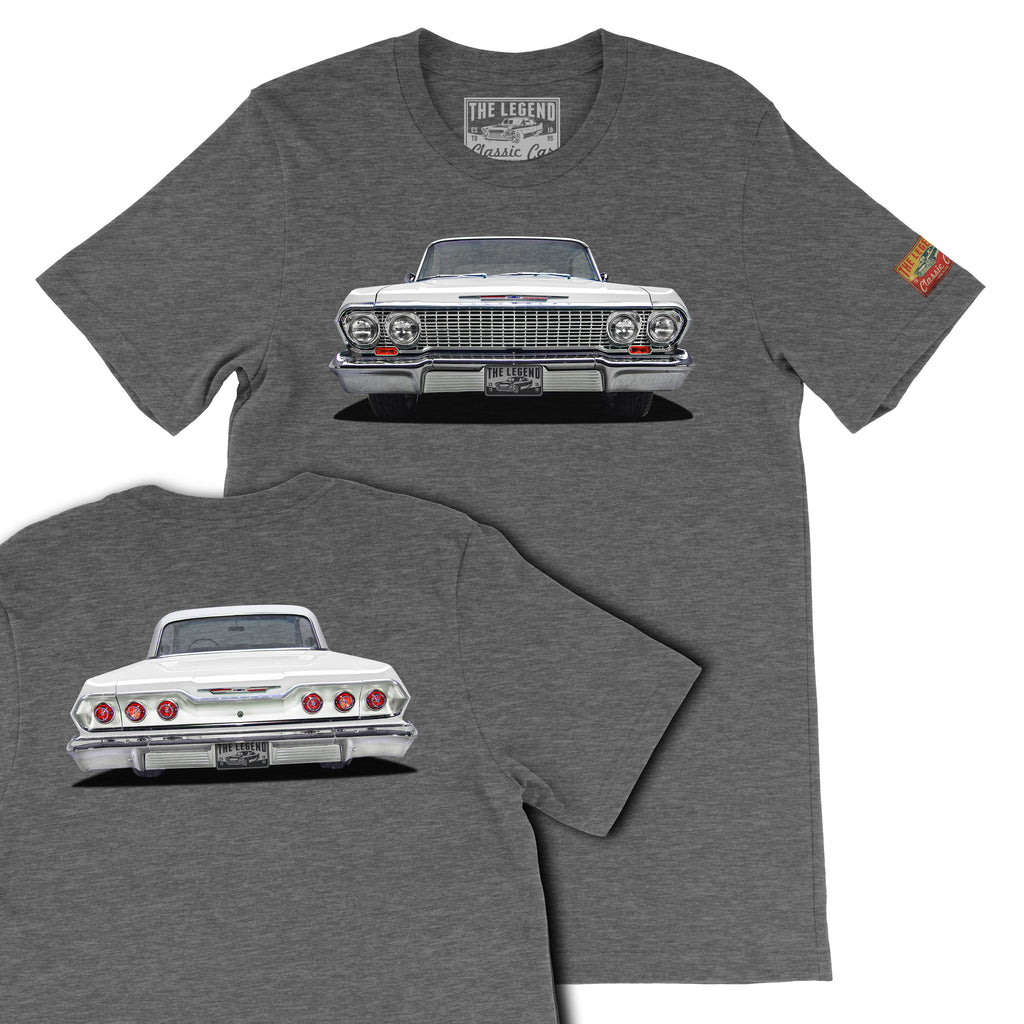 1963 Chevrolet Impala Front & Back Print T-Shirt | Classic Lowrider Tee