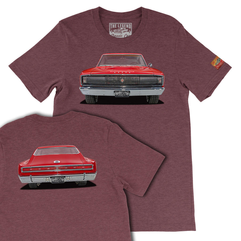 1966 Dodge Charger Front & Back Print T-Shirts