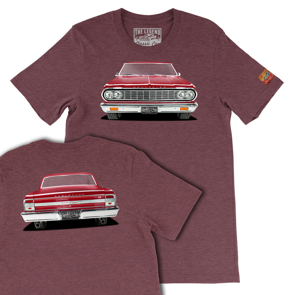1964 Chevrolet Chevelle Front & Back Print T-shirts