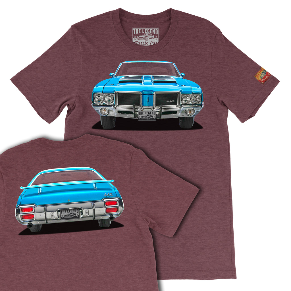 1971 Oldsmobile 442 W Front & Back T-shirts