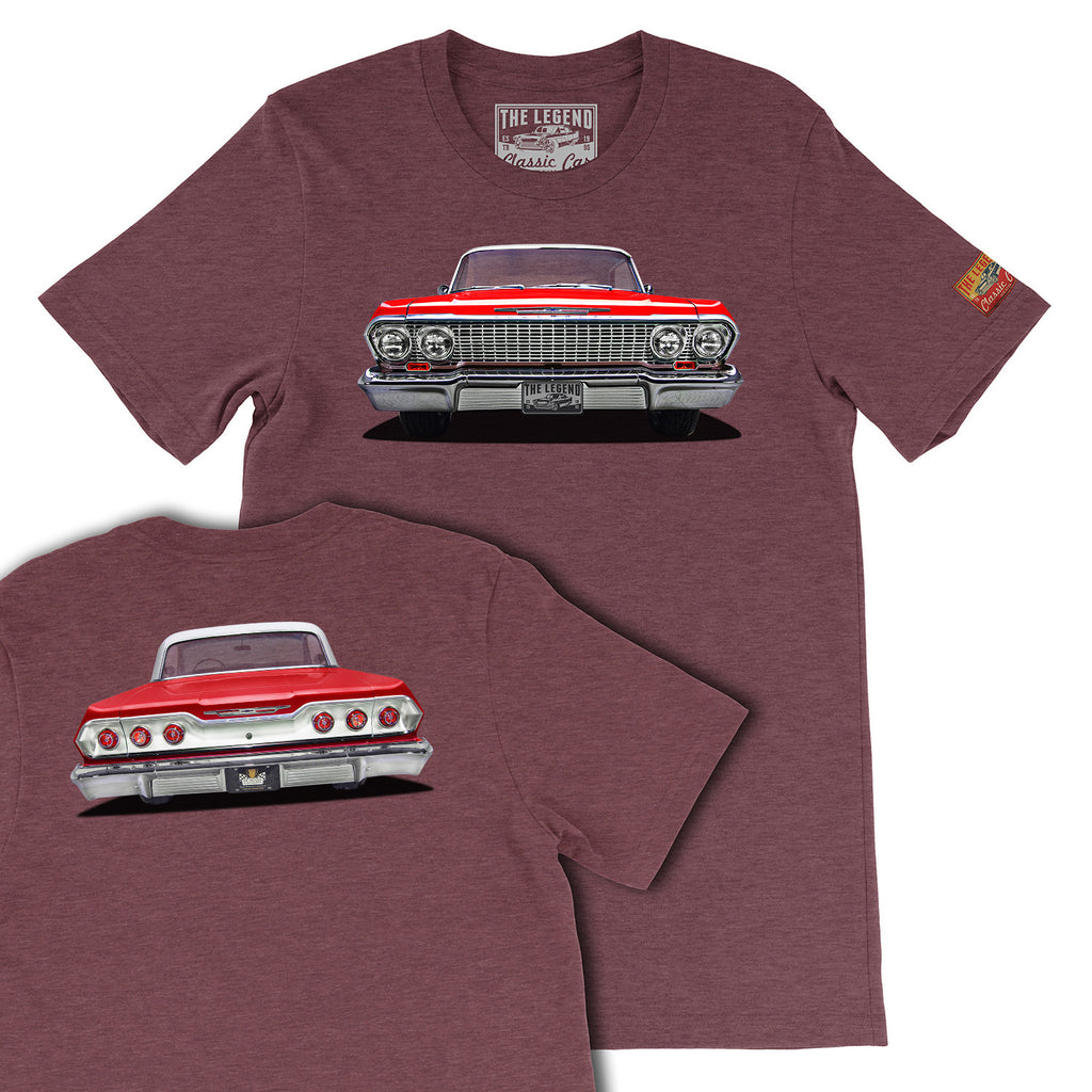 1963 Chevrolet Impala Front & Back Print T-Shirts