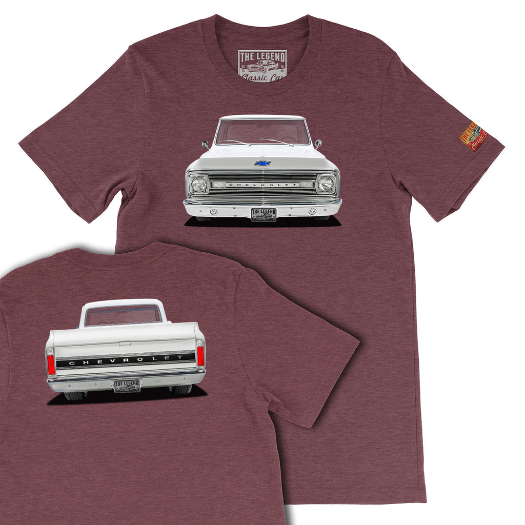 1969 Chevrolet C10 Pickup Truck Front & Back Print T-shirts