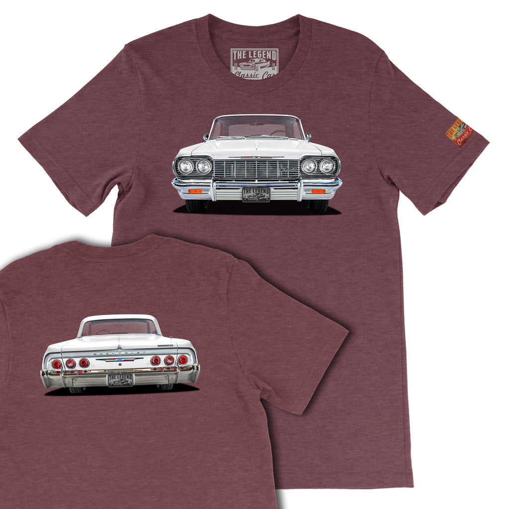 1964 Chevy Impala Front & Back Print T-Shirt | Classic Lowrider Tee
