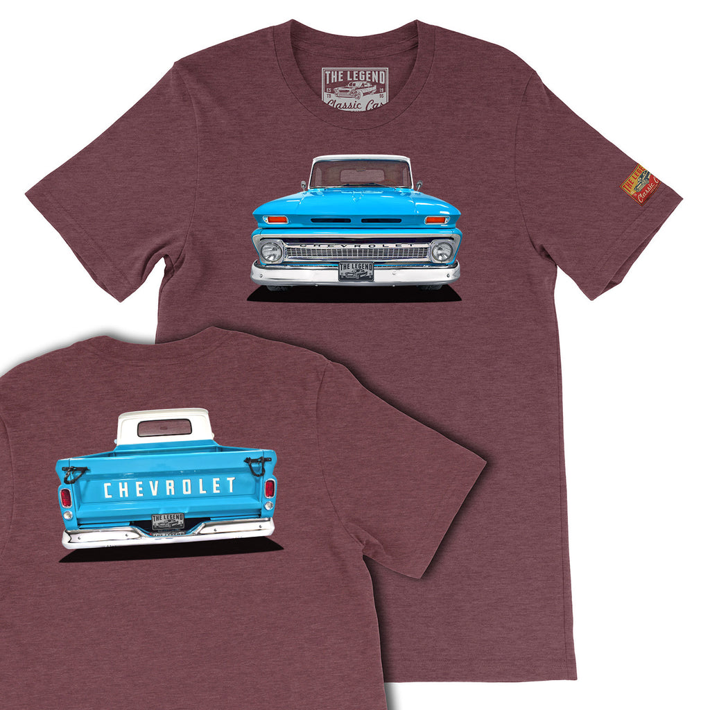 1966 Chevrolet C10 Pickup Truck T-Shirt | Classic Chevy Front & Back