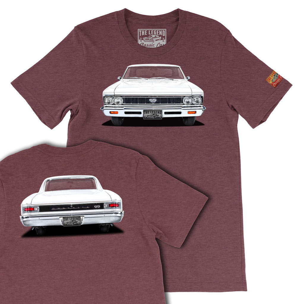 1966 Chevrolet Chevelle Super Sport Front & Back Print T-Shirts