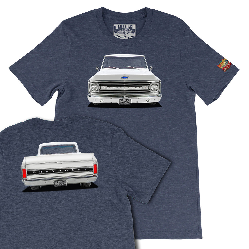 1969 Chevrolet C10 Pickup Truck Front & Back Print T-shirts
