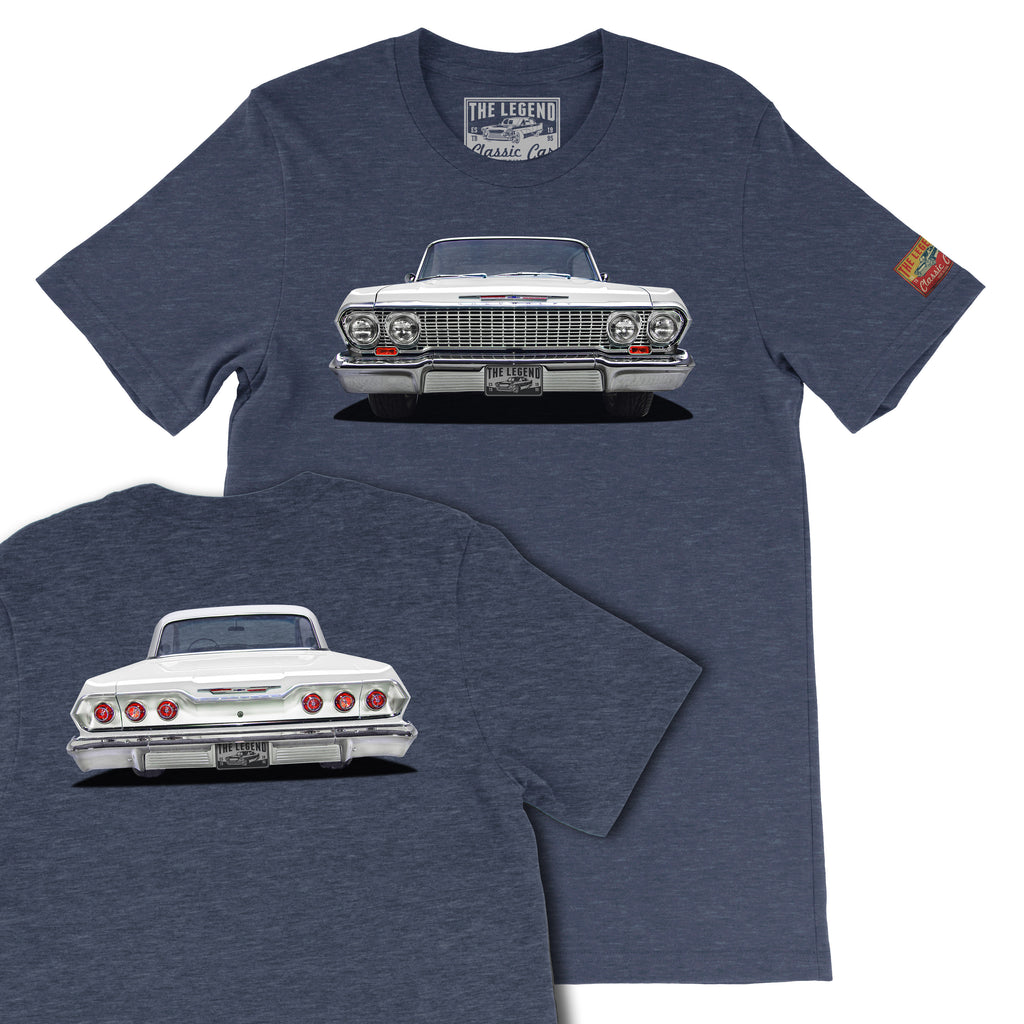 1963 Chevrolet Impala Front & Back Print T-Shirt | Classic Lowrider Tee