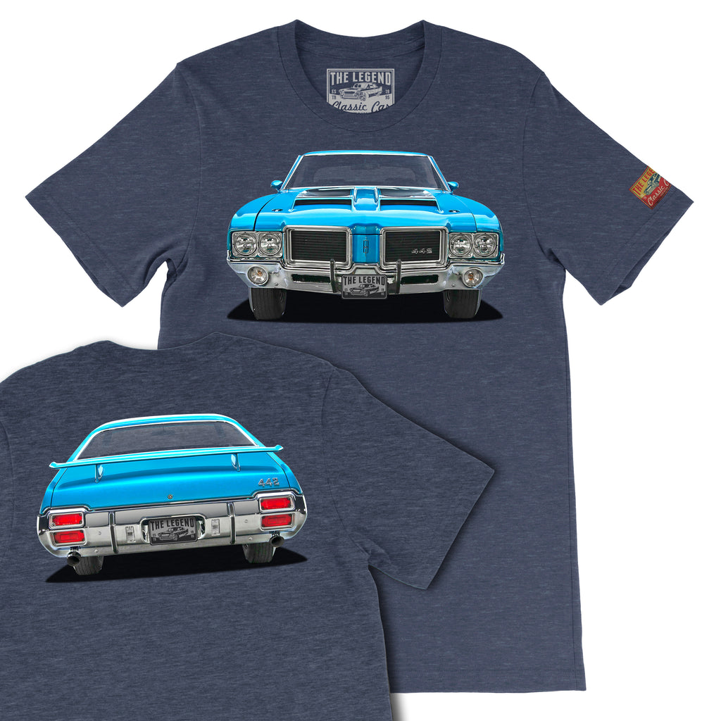 1971 Oldsmobile 442 W Front & Back T-shirts