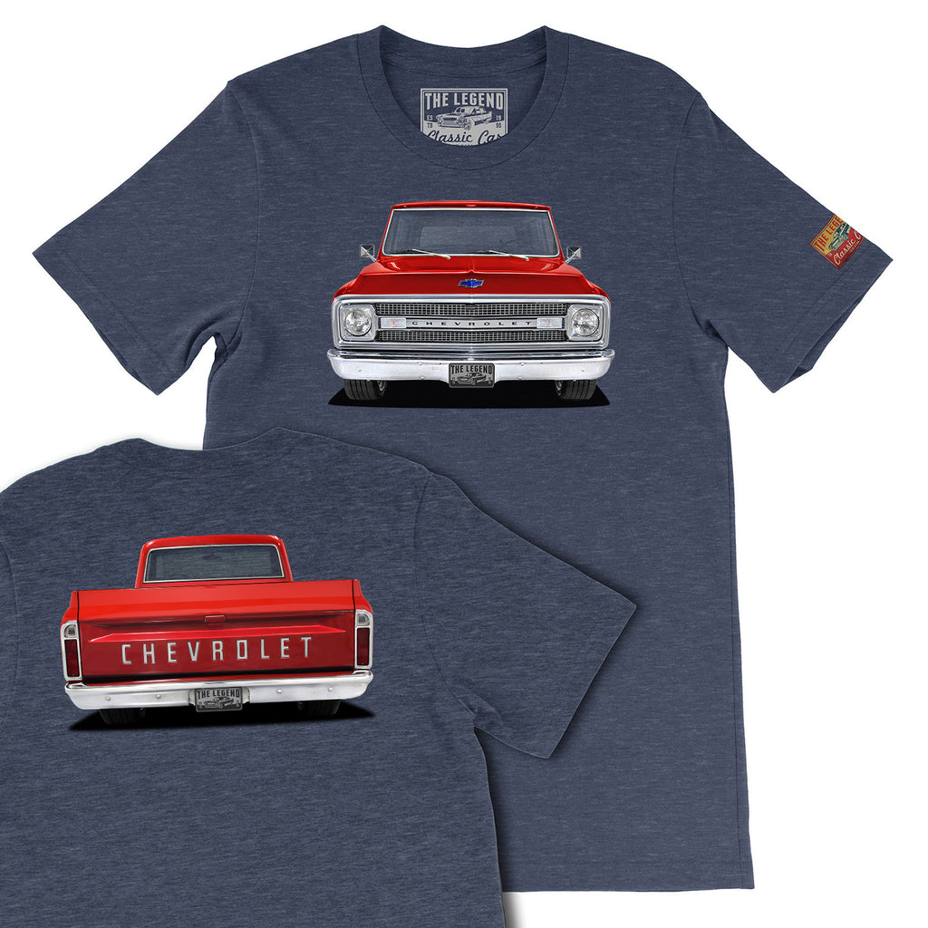1969 Chevrolet C10 Pickup Truck Front & Back Print T-shirts