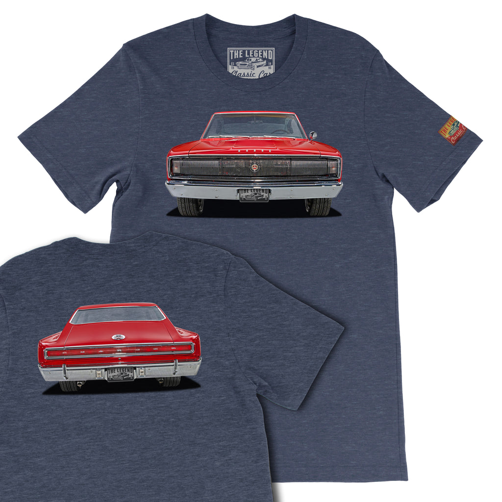 1966 Dodge Charger Front & Back Print T-Shirts