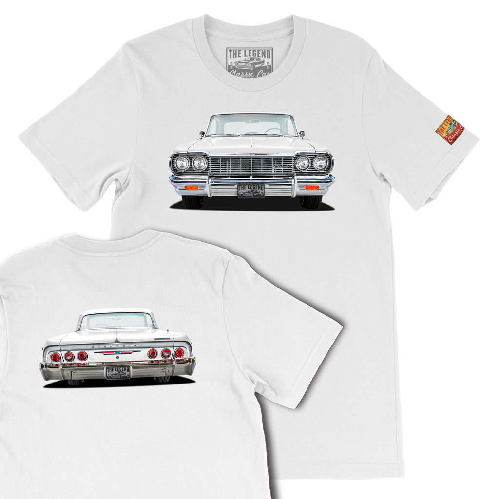 1964 Chevy Impala Front & Back Print T-Shirt | Classic Lowrider Tee