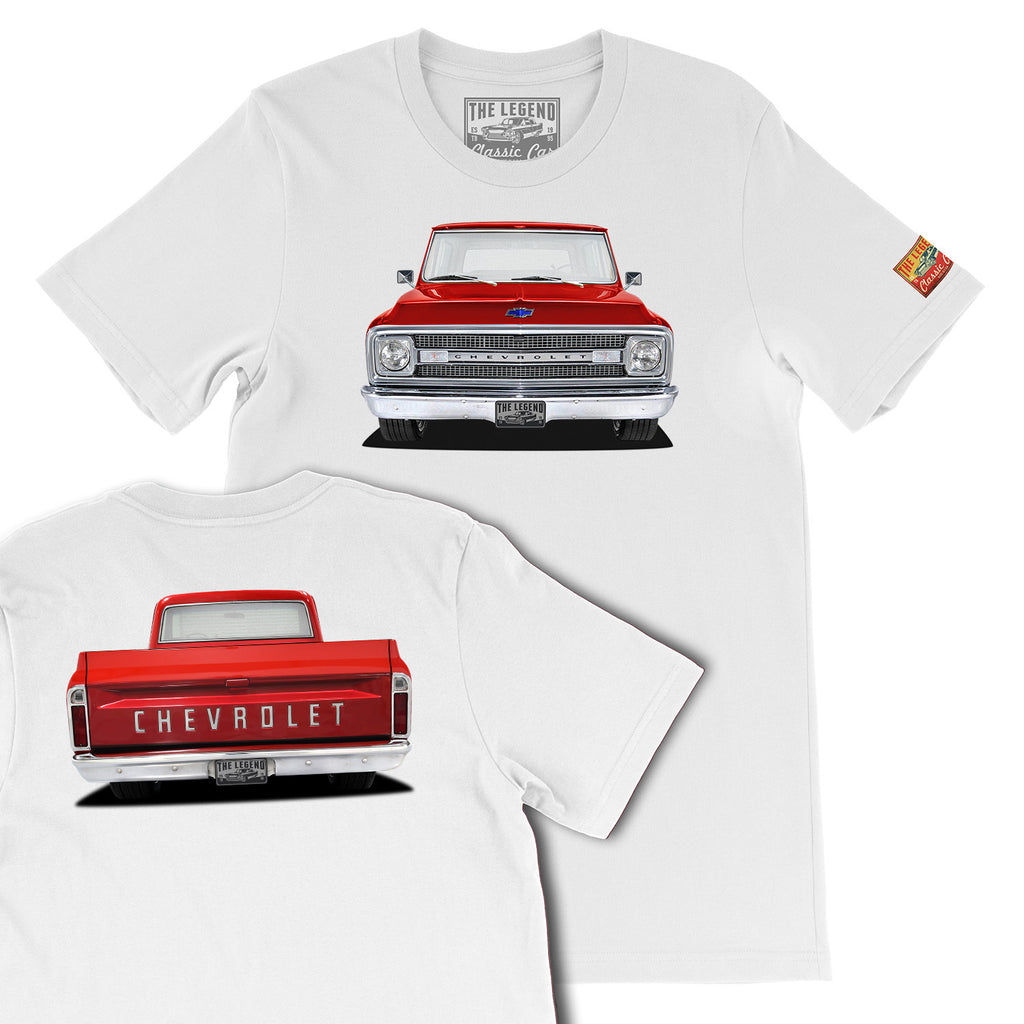 1969 Chevrolet C10 Pickup Truck Front & Back Print T-shirts