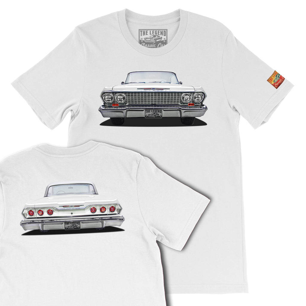 1963 Chevrolet Impala Front & Back Print T-Shirt | Classic Lowrider Tee