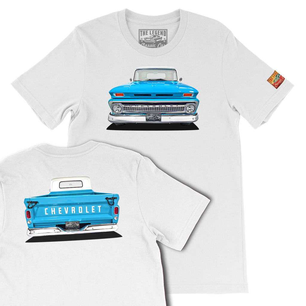 1966 Chevrolet C10 Pickup Truck T-Shirt | Classic Chevy Front & Back