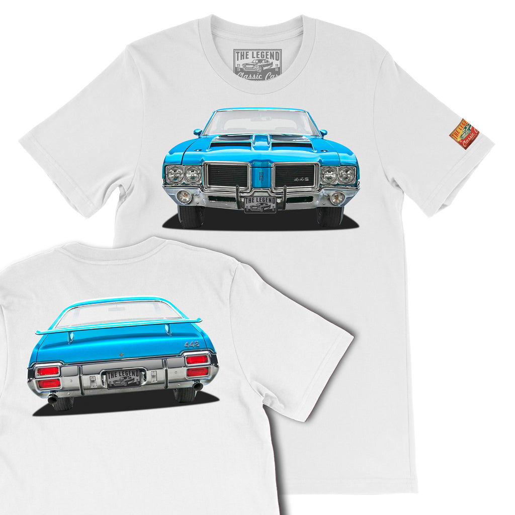 1971 Oldsmobile 442 W Front & Back T-shirts