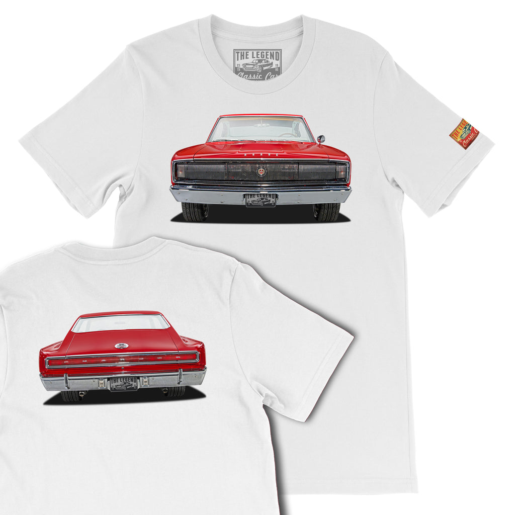 1966 Dodge Charger Front & Back Print T-Shirts