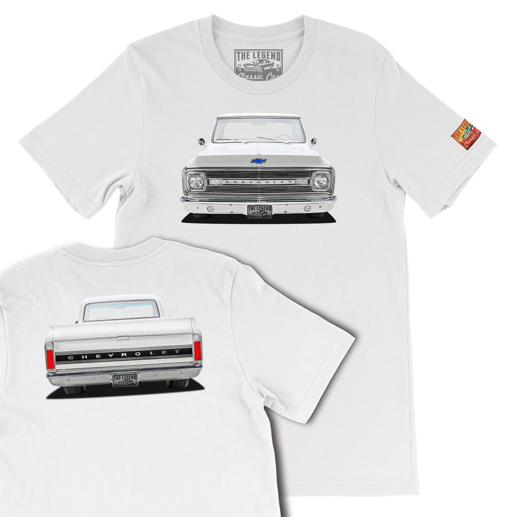 1969 Chevrolet C10 Pickup Truck Front & Back Print T-shirts